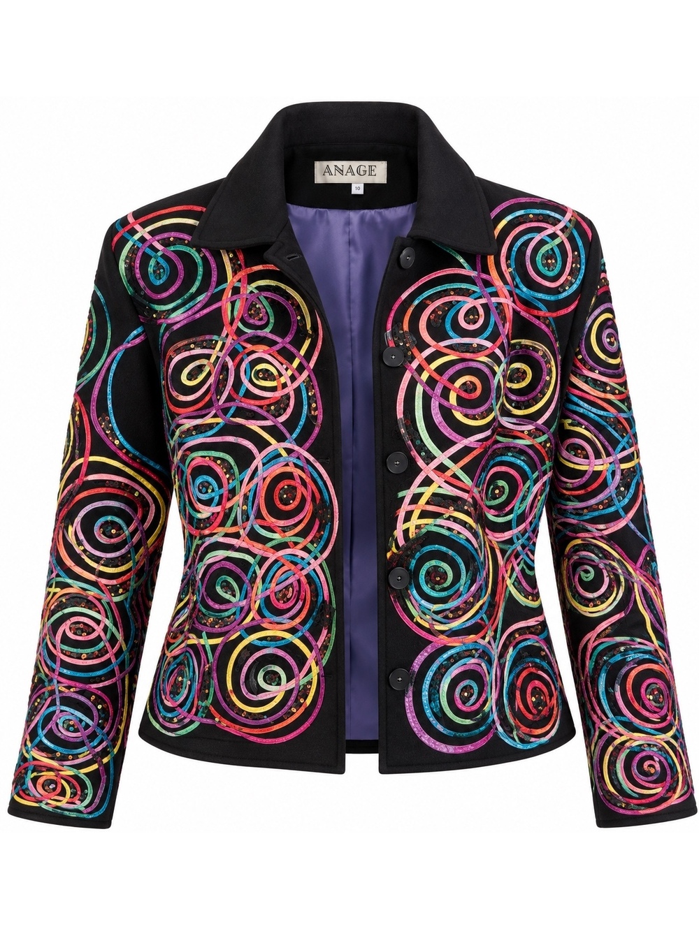 Vintage ANAGE Multicolor Embellished Statement Jacket